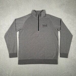 Travis‎ Mathew Shirt Mens XL Gray Golf Pullover 1/4 Zip Mock Neck Casual Logo